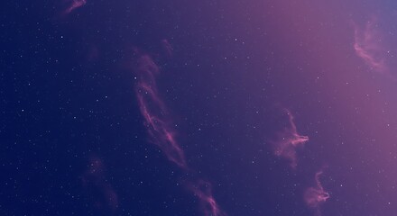 Celestial nebula with cosmic dust and distant stars in a vast purple and pink galaxy
