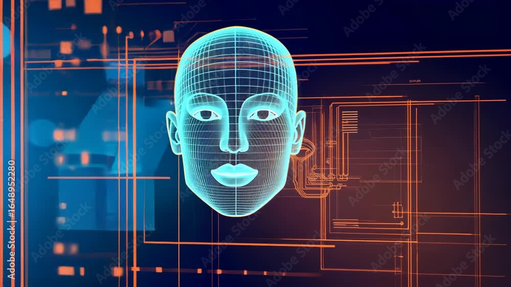 Aufkleber anonymous hacker with glitch data, polygonal wireframe vector