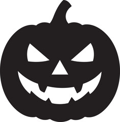 Fototapeta premium Halloween Pumpkin Silhouette with Spooky Carved Face and Sharp Teeth Design
