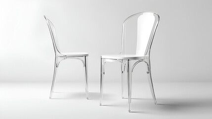 White scandinavian cafe chair mockup. white. Transparent. Png