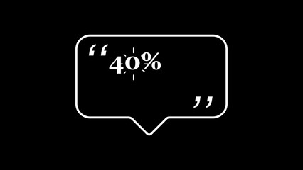 Black Speech Bubble With 40 Percent Text quote quotation marks