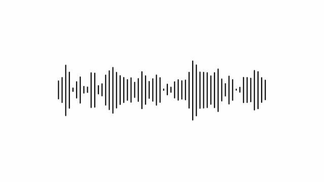 Black Sound Waveform on White Background audio equalizer