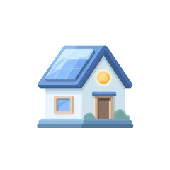 Fototapeta premium Simple illustration of a house with solar panels