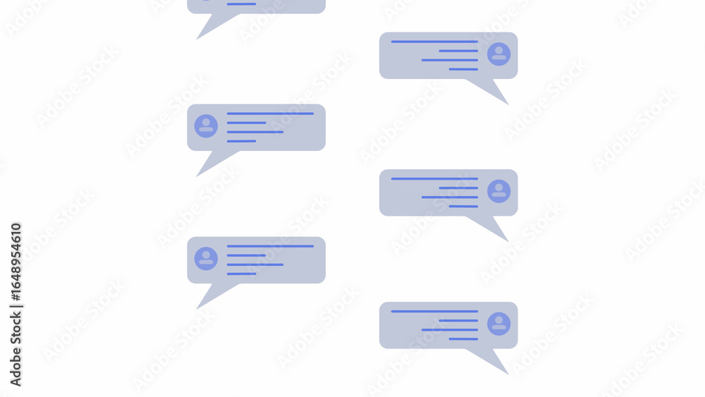 Poster chat bubbles pattern on white background message communication