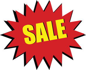 Red Comic Style Starburst with 