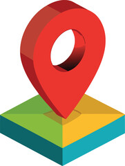 3d map location icon isolated on Transparent background