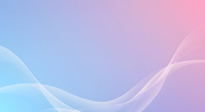 Abstract background featuring flowing white lines against a gradient of pastel colors. - Powered by Adobe