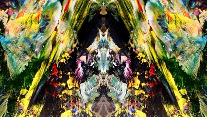 Fototapeta premium Abstract art background . Hand painting artwork on canvas .