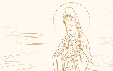 Peaceful Buddha silhouette for yoga and mindfulness projects