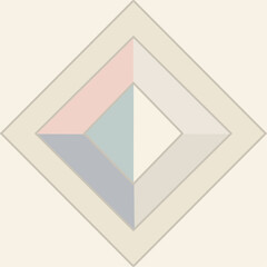 Abstract geometric shape, Minimalist diamond shape with pastel colors.