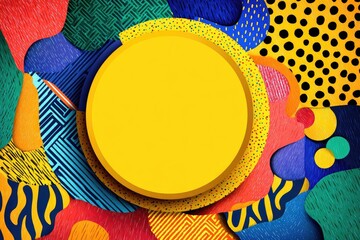 Vibrant abstract design with a central yellow circle