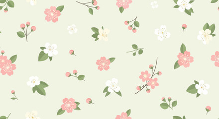Delicate Floral Pattern With Gentle Colors For Fabric Or Background Design