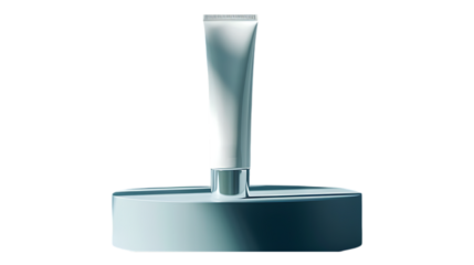 Cosmetic product tube mockup for skincare and beauty routine presentation on a light surface scene style on transparent background