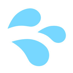 しずく、汗、涙マークのアイコンイラスト：青005