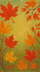 Vibrant autumn leaves illustration.