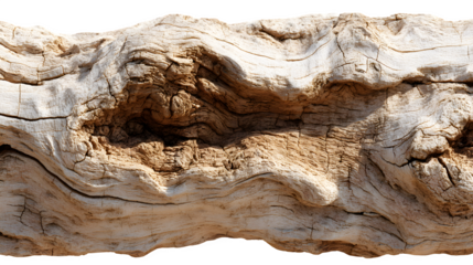 Close-up of bark texture of coastal oak, isolated on transparent background