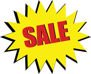 Yellow Comic Style Starburst with 