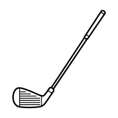 A black and white golf club illustration line art of a coloring page