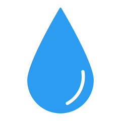 しずく、涙マークのアイコンイラスト：青006