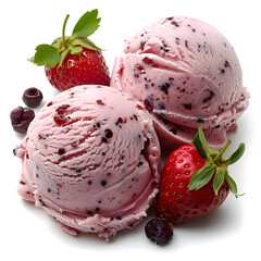 ice cream with strawberry