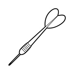 A black and white darts illustration line art of a coloring page