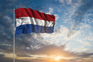 Waving National flag of Netherlands