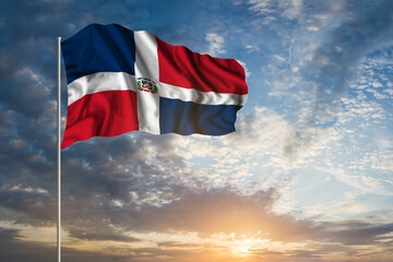 Waving National flag of Dominican Republic