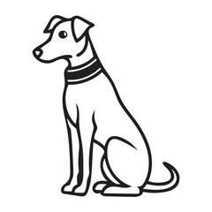 A wild black dog animal silhouette.