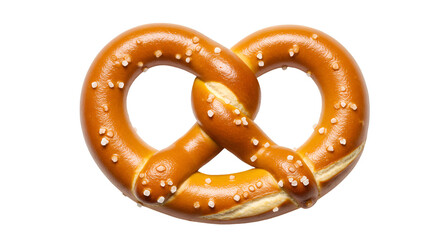Salty pretzel, traditional German baked snack on transparent background