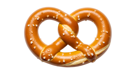 Salty pretzel, traditional German baked snack on transparent background