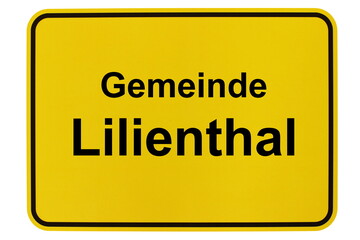 Illustration eines Ortsschildes der Gemeinde Lilienthal in Niedersachsen	