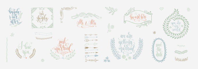Hand-Drawn Wedding Lettering Set – Calligraphy Quotes and Phrases