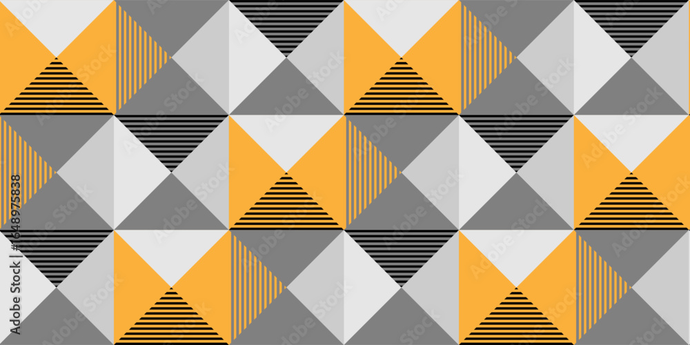 Poster retro style angular shapes. seamless repeating vector pattern. abstract simple geometric background 