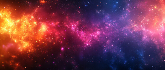 Naklejka premium Abstract space background with bright colors and twinkling stars, suitable for website design, album covers, scientific presentations.