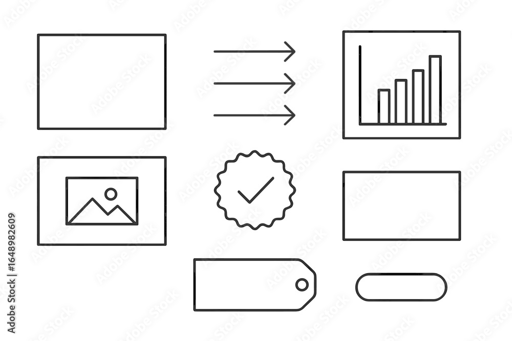Aufkleber graphical elements showcasing data representation and image management in a modern digital environme