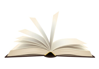 Fototapeta premium Open Book with Pages Fanning Out on transparent background