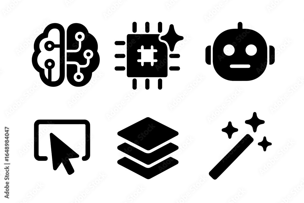 Aufkleber exploring the future of technology through artificial intelligence and digital interfaces in modern 