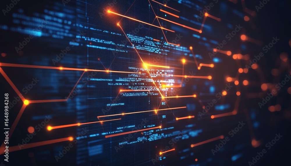 Poster advanced neural network visualization with nodes and data processing techniques for future insights