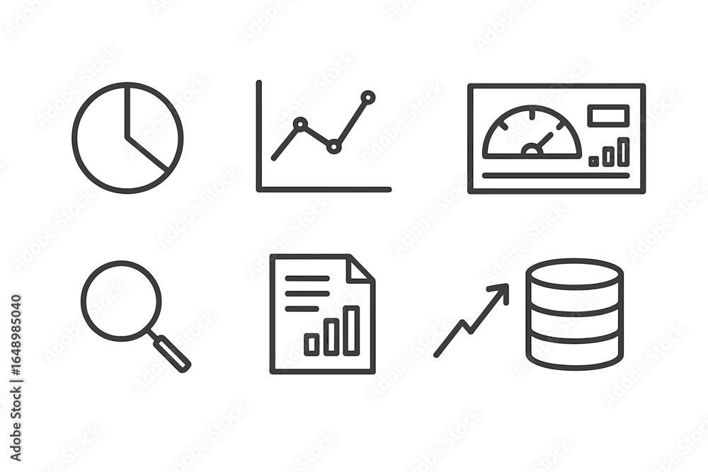 Aufkleber visual representation of data analysis tools and techniques for business insights and decision-makin