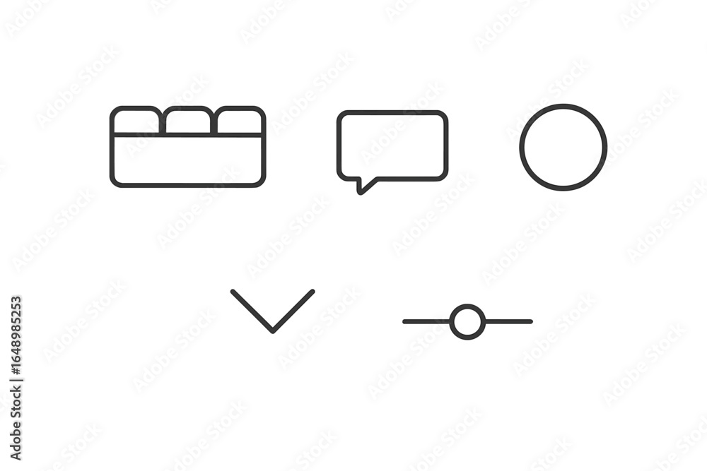 Aufkleber vector illustration of user interface elements in a minimalist design style for digital applications