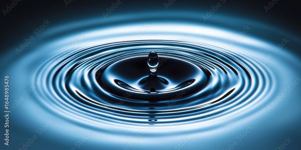 Aufkleber elegant and symmetrical water drop ripples on calm surface creating serene visual background