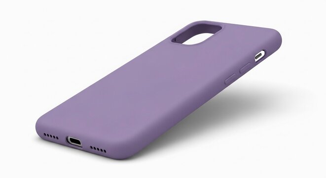 Purple phone case mockup a stylish accessory design for modern smartphone presentation