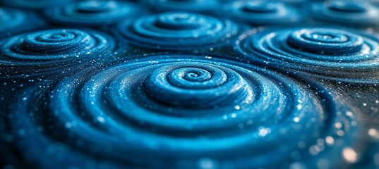 Abstract Dynamic Swirling Vortex Patterns in Mesmerizing Blue Tones for Captivating Backgrounds