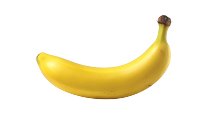 A single ripe yellow banana a source of potassium and healthy nutrition isolated on a simple brown studio background for a minimalist still life composition.