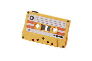 Obraz premium Yellow Audio Cassette Tape with Orange Stripes music