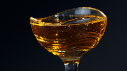 The light beautifully catches the intricate, wave-like texture of the glass, creating a mesmerizing...