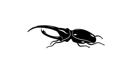 Hercules bug symbol, black isolated silhouette