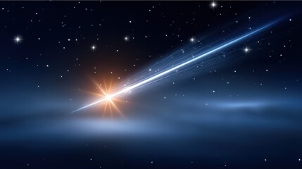 Obraz premium A bright shooting star streaks across a starry night sky.