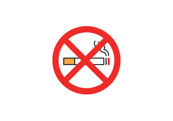 Obraz premium No Smoking Symbol Red Circle Prohibition Sign for Public Health Campaigns and Awareness on transparent background