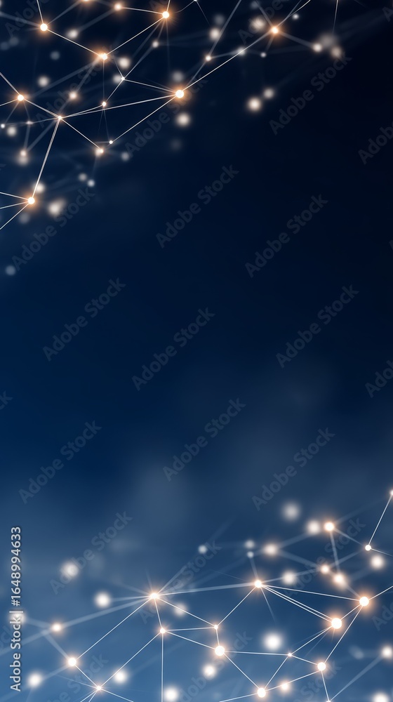 Poster Abstract digital illustration featuring a deep blue canvas peppered with countless tiny white specks creating a starry night or snowy atmospheric effect for a serene and calming visual experience.